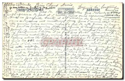 Tarjeta postal antigua Juan les Pins Vista general de la playa — Reverso