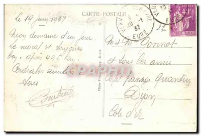 Castelo dos Bois Francs — Environs de BOURTH (Eure) — Ed. B. Bémanthe, Boursill — Verso