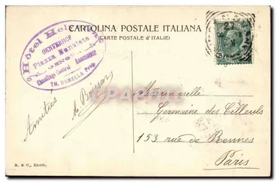 Genova - Via Balbi — widok ulicy z tramwajem — wydawca B. & C., Zürich — Rewers