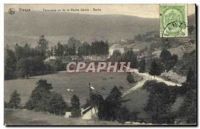 Bilhete postal antigo Viesse Panorama Vista da Roche Sainte Barbe