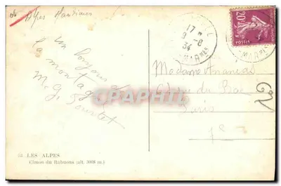 Cimon du Rabuons — Alpy — Wydawca: Alpy, nr 53 — Rewers