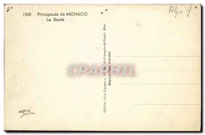 Estádio de Mônaco — vista aérea — Edição Mônaco, Nîce — Verso