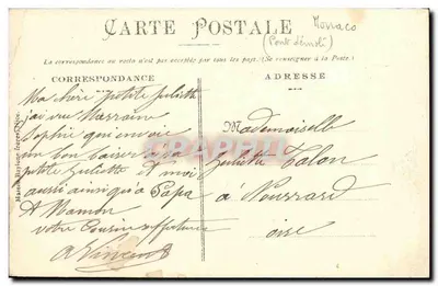 Mônaco — Ravin de St-Devote — Edição Baylone frères, N° 339 — Verso