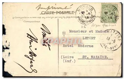 Monaco — Vue générale Le Rocher — La Côte d'Azur artistique, n°23 — Verso