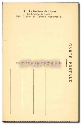 Bazylika w Lisieux — 14. Stacja i monumentalny kalwaryjny — Wydawnictwo C.B.S.T. Lisieux — Rewers