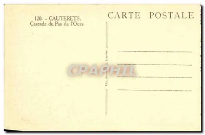 Skoczek Pas de l'Ours — Cauterets — Wydawca Laurières, nr 120 — Rewers