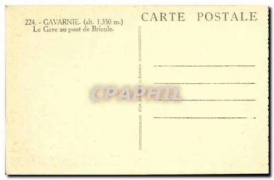 Gavarnie — Gawe na mostku Brioule — Wyd. Oudart - Lourdes — Rewers