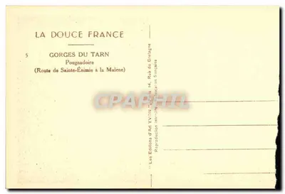 Gorges du Tarn — Route de Sainte-Énimie à la Malène — Éditions d'Art YVON, Paris — Achterkant