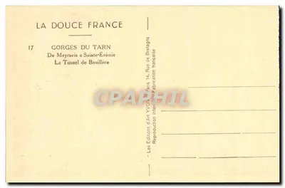 Góry Tarn — Tunel Bouillère — Les Éditions d'Art Yvon, Paryż — Rewers