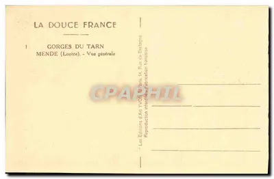 Mende (Lozère) — Widok ogólny — Wydawnictwo Sztuki YVON, Paryż — Rewers