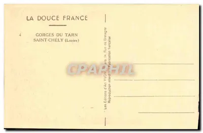 Gorges du Tarn — Saint-Chély (Lozère) — Les Éditions d'Art Yvon, Parigi — Verso