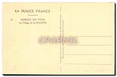 Gorges do Tarn — A Vila de La Malène — Les Éditions d'Art Yvon, Paris — Verso