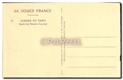 Gorges du Tarn — Sortie des Détroits (Lozère) — Les Éditions d'Art YVON, Paris — Achterkant