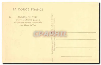 Gorges do Tarn — Sainte-Énimie (Lozère) — Les Éditions d'Art Yvon, Rue de Bretagne — Verso