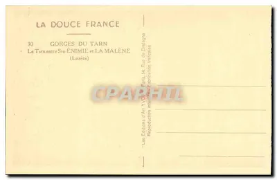 Góry Tarn — między Saint-Énimie a La Malène — Les Éditions d'Art Yvon, Paryż — Rewers