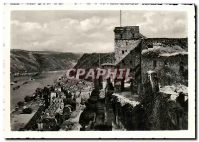 St. Goar und Ruine Rheinfels — vista do rio Reno e das ruínas