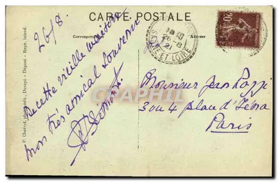 Escritório de Lamartine — Saint-Point — P. Charvet, fotógrafo — Verso