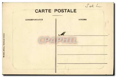 Bilhete postal antigo Toulon sur Arroux Ponte da Ilha do Parc de la Boulaye — Verso