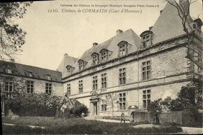 Castelo de Cormatin — Cour d'Honneur — Coleção dos Castelos da Borgonha, Fototipia Bourgeois Frères, Chalon s/S