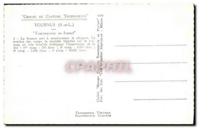 Mulher em traje tournugeois — Tournus (S.-et-L.) — Groupe du Costume Tournugeois — Verso