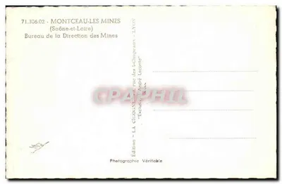 Montceau-les-Mines — Kantoortje van de Directie van Mijnen — Uitgave 'La Cigogne' — Achterkant