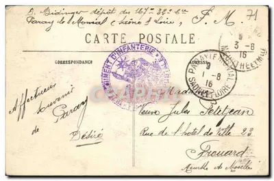 Paray-le-Monial — Erscheinung des Heiligen Herzens vor der Seligen Marguerite-Marie Alacoque unter dem Haselstrauch im Garten der Visitation — N.R. n°56 — Rückseite