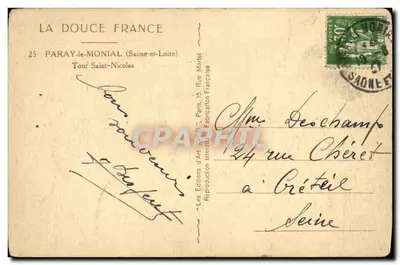 Paray-le-Monial — Torre de San Nicolás — Les Éditions d'Art Interalliée — Reverso