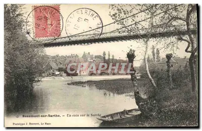 Beaumont-sur-Sarthe — Um canto da Sarthe — Fototipia J. Bouveret, Le Mans
