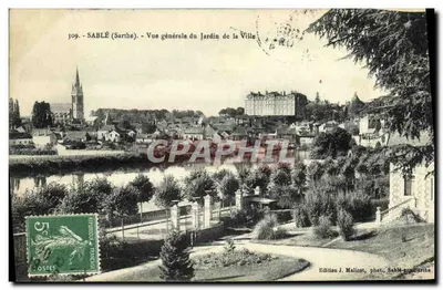 Sablé (Sarthe) - Vista geral do Jardim da Cidade — Edição J. Malicot, fot. Sablé-sur-Sarthe