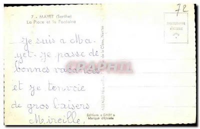 Mayet (Sarthe) — A Praça e a Fonte — Edições Gaby — Verso