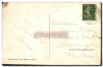 Chamonix — Na tarasie Plan Praz i Góra Blanc — J.J. 6019 — Rewers
