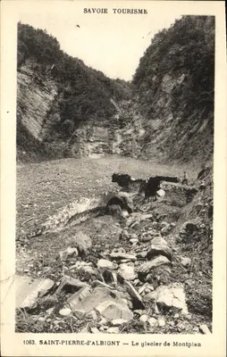 Bilhete postal antigo Saint Pierre d Albigny O Glacier de Montplan
