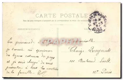 Kleidung aus Savoyen (Jarrier) — E. Reynaud, Verleger, Chambéry — n°5 — Rückseite