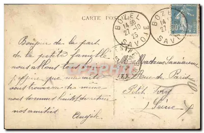 Stara pocztówka Ogólny widok PLANAY, blisko Villard (Savoie) — G.H. — Wyd. 16a — Chedal — Rewers