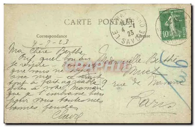 Savoie — Les Bauges - Bellecombe — editor desconhecido, n° de série 1 — Verso