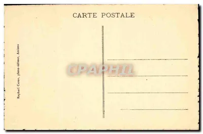 Amiens - Rue des Tanneurs — widok z kanałem i katedrą — wydawca Raphael Caron — Rewers