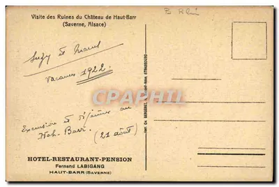 Haut-Barr - Restauracja - Katedra i Ruiny — Rewers