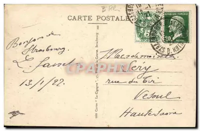 Strasburg - Rue du Bain aux-Plantes — wydawca Karta 'La Cigogne', nr 422 — Rewers