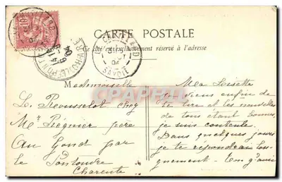 Stara pocztówka Trasa z Aix-les-Bains do Chindrieux — Rewers