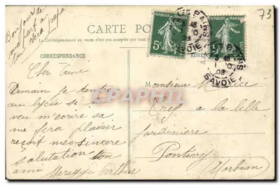 Omgeving van AIX-LES-BAINS — Waterval van Sierroz — E. REYNAUD UITGEVER CHAMBERY — Achterkant