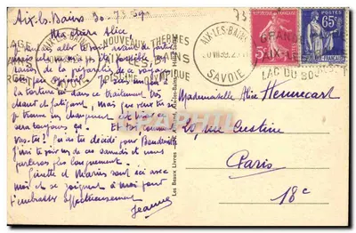 Aix-les-Bains — Het meer, kanaal van Savières en kasteel van Chatillon — Dan 94 — Achterkant