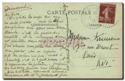 AIX-LES-BAINS (Savoie) — Vista geral do Mont Revard no inverno — Coll. L. Grimal Chambery — Verso