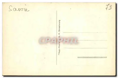 Assy-Passy — Vista geral e a Aiguille des Fiz — editor A. P. Strasbourg, n° 73 — Verso