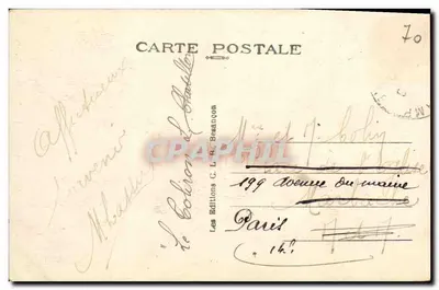 Bilhete postal antigo Ronchamp Vista sobre o Rahin — Verso