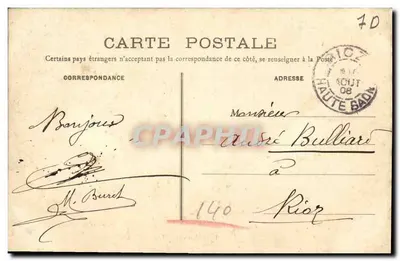 Luxeuil-les-Bains — Stara brama z dębu — Pa en et Poulain, wydawcy — Rewers