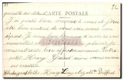 La Chartre-sur-le-Loir — Widok na Loir nad mostem Madeleine — Wydawnictwo La Chartre — Rewers
