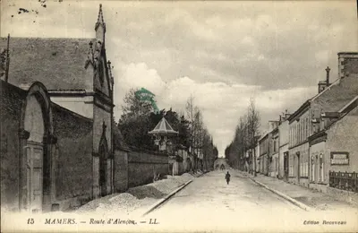 Bilhete postal antigo Mamers Rota de Alençon