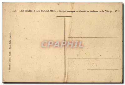 Święci z Solesmes — postacie z chóru przy grobie Najświętszej Maryi Panny, 1553 — J. Malicot, fot. Sable — Rewers