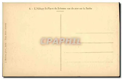 L'Abbazia di San Pietro di Solesmes — vista del ponte sulla Sarthe — J. Malion, Sable — Verso