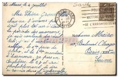 Le Mans — Vista parcial e Ponte Saint-Jean — A. Dolbeau, n°16 — Verso